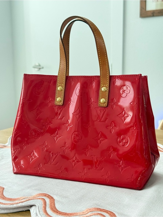 Louis Vuitton Handbags - Louis Vuitton Red Vernis Monogram Patent Leather Mini Tote Purse